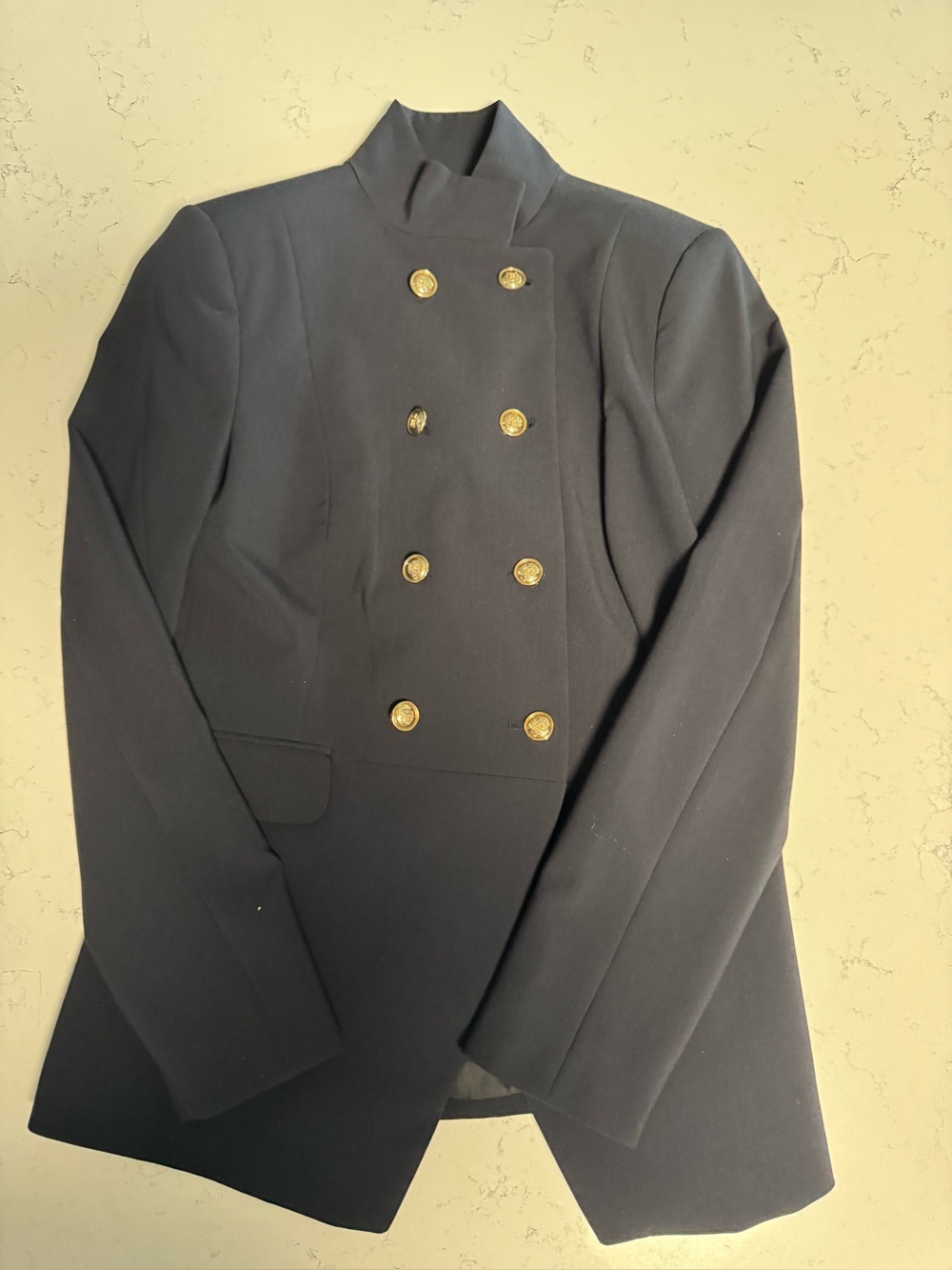 Woman Zara Double-Breasted Blue Jacket